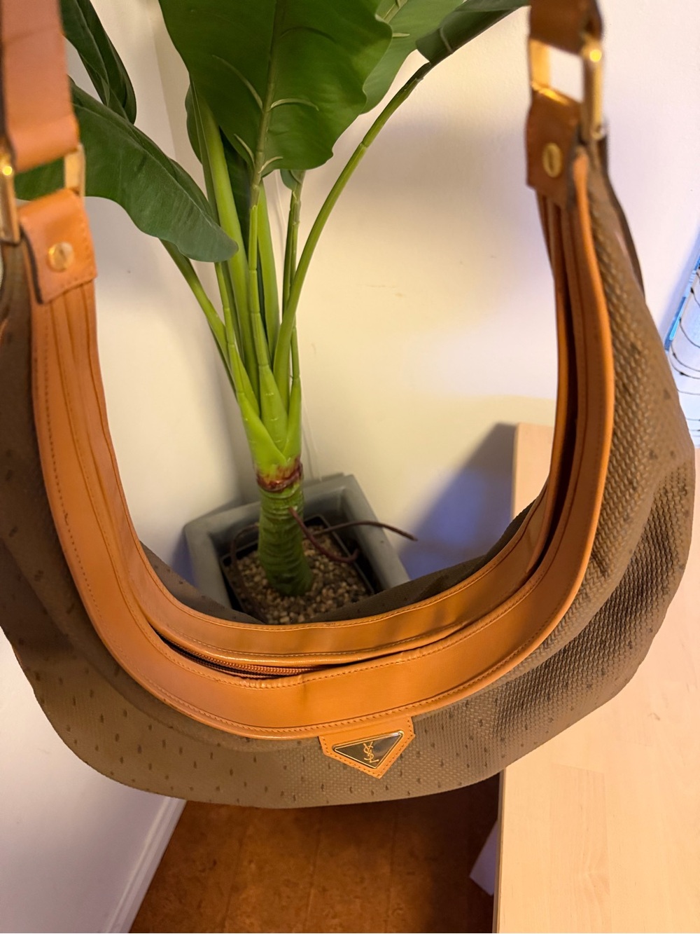 Yves Saint Laurent Brown and Tan Hobo Shoulder Bag - Picture 5 of 8